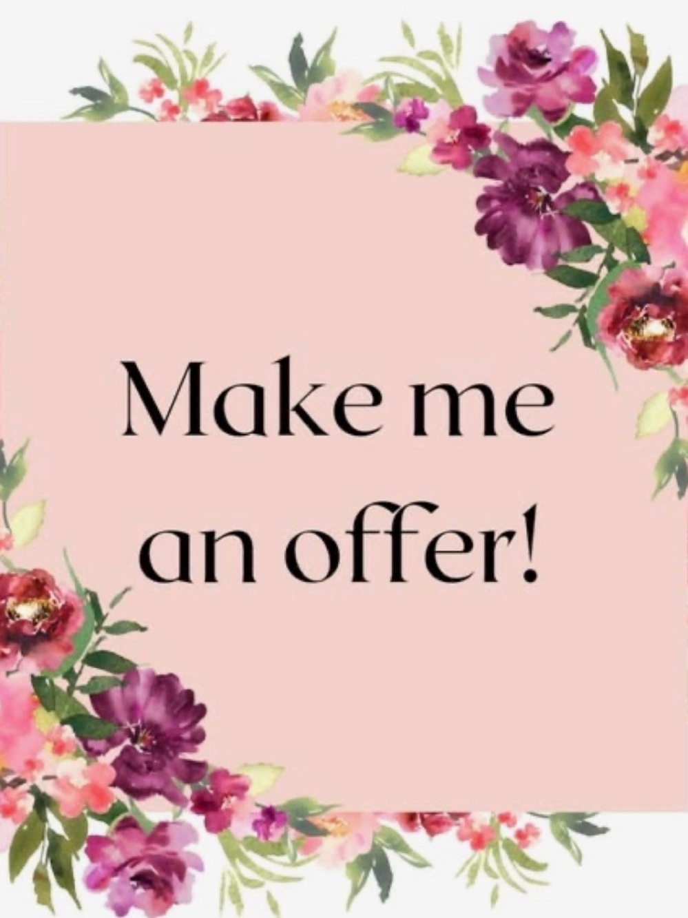 & Other Stories Floral Pink Typographic Wall Art